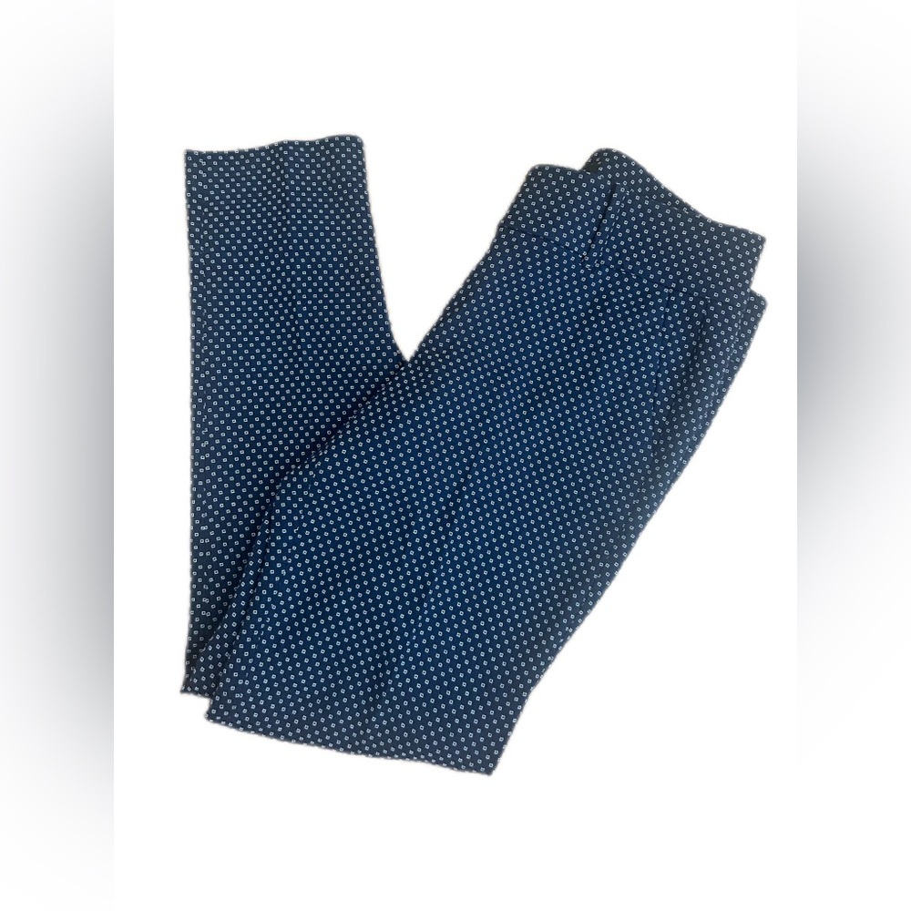 Ann Taylor Navy Blue geometric Ankle‎ pants size 4